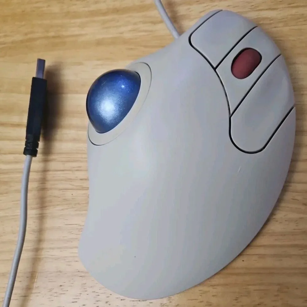 Logitech Trackman Marble Wheel Trackball Mouse T-BB13 Tested BLUE!!